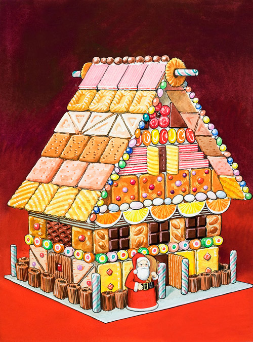 Father Christmas and the Biscuit House (Original) by 20th Century at The Illustration Art Gallery