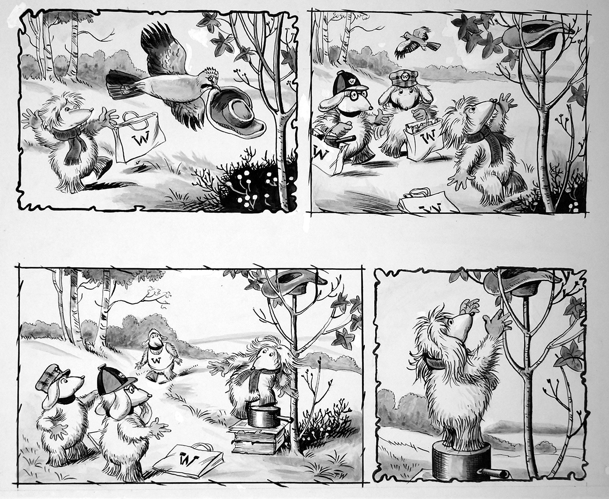 The Wombles Hat Hassle (TWO pages) (Originals) art by 20th Century at The Illustration Art Gallery