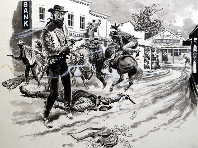 The Violent Wild West (Original) by 20th Century at The Illustration Art Gallery