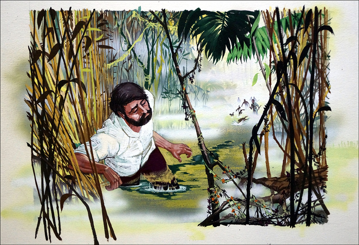 Escape Through the Swamp (Original) art by Military at The Illustration Art Gallery