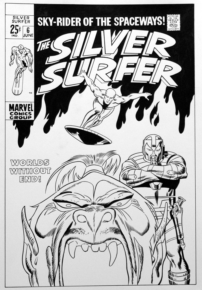 Silver Surfer 6 cover Re-Creation (Original) art by Bambos (Georgiou) Art at The Illustration Art Gallery