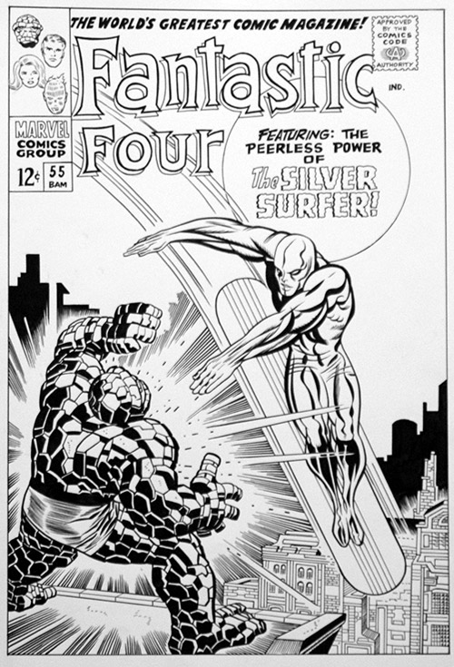 Fantastic Four Issue 55 cover re-creation (Original) by Bambos (Georgiou) Art at The Illustration Art Gallery