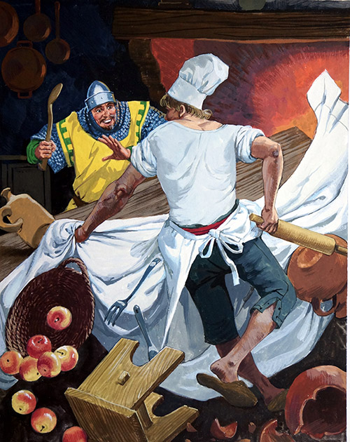 Trouble in the Kitchen (Original) by Robin Hood (Baraldi) at The Illustration Art Gallery