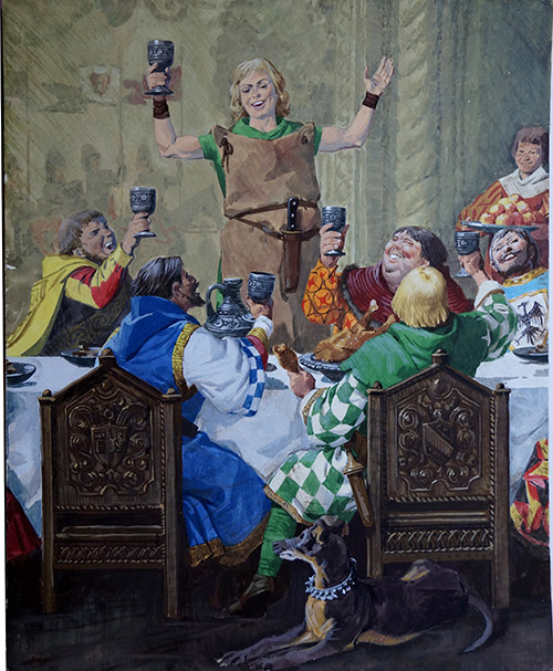 Robin and his Merry Men Celebrate (Original) by Robin Hood (Baraldi) at The Illustration Art Gallery