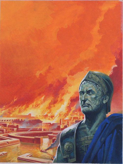 Hannibal with Carthage in Flames (Original) (Signed) by Severino Baraldi Art at The Illustration Art Gallery