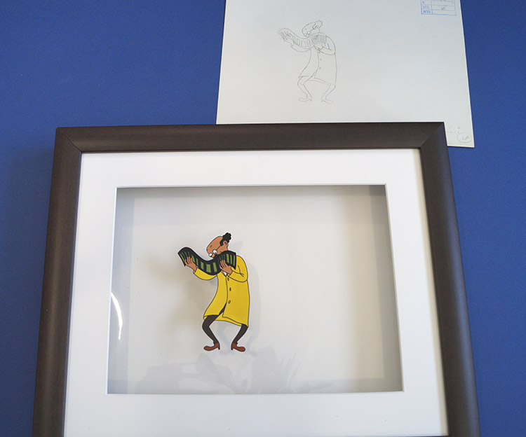 Professeur Tournesol Cel and Drawing (Original) by Tintin at The Illustration Art Gallery