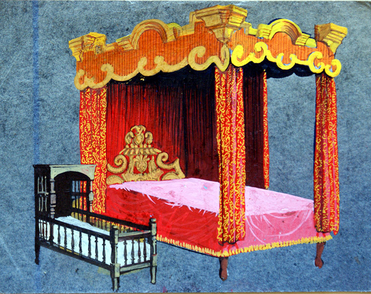 Royal Bed and Cot (Original) by Jesus Blasco at The Illustration Art Gallery