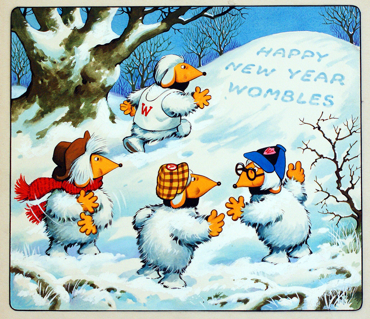 Happy New Year Wombles (Original) art by The Wombles (Blasco) Art at The Illustration Art Gallery