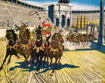 A Roman Chariot Race (Original Macmillan Poster) (Print)