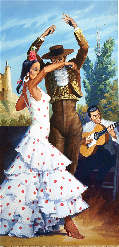 Flamenco Dancing (Original) art by Robert Brook Art at The Illustration Art Gallery