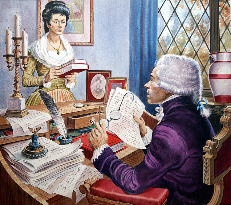 Famous Couples: Maximilien Robespierre and Eleanor Duplay (Original) by Robert Brook Art at The Illustration Art Gallery