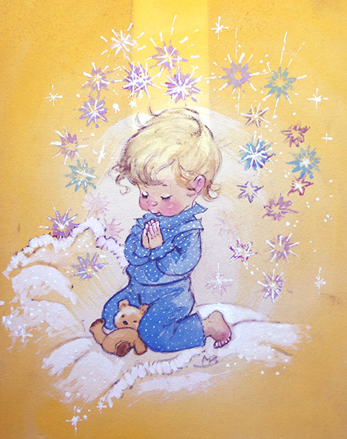 A Little Boys Prayer (Original) by Mary A Brooks Art at The Illustration Art Gallery