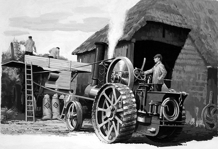 Burrell Steam Engine (Original) by British History (Ralph Bruce) at The Illustration Art Gallery