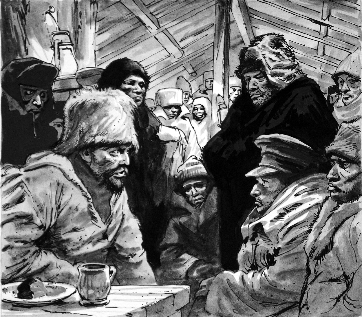 Soviet Gulag 1930s (Original) (Signed) art by Ralph Bruce Art at The Illustration Art Gallery