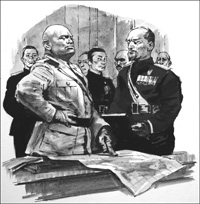 Mussolini Giving Orders (Original) (Signed)