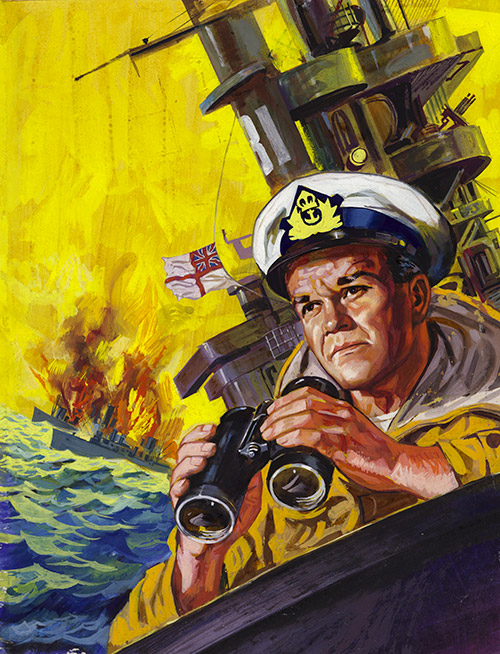 War Picture Library cover #117  'The Troubled Sea' (Original) by Nino Caroselli at The Illustration Art Gallery