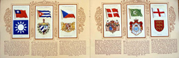 Cigarette cards in album: Set of 50 National Flags and Arms (50 cards) 