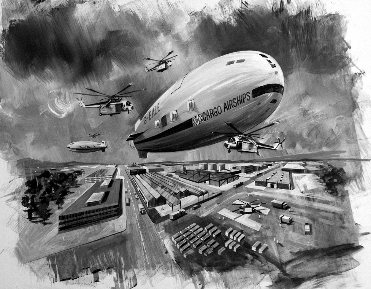 Airships Will Fly Again? (Original) art by Graham Coton at The Illustration Art Gallery