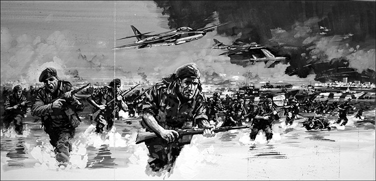 Suez Crisis Invasion (Original) by Other Military Art (Coton) at The Illustration Art Gallery