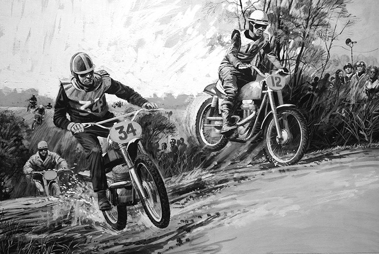 Motocross (Original) by Graham Coton at The Illustration Art Gallery