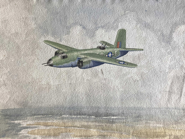 B-26 Twin Engine Widowmaker (Original) by Other Military Art (Coton) at The Illustration Art Gallery