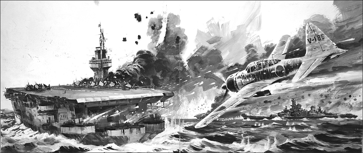 Kamikaze attack (Original) art by Other Military Art (Coton) at The Illustration Art Gallery