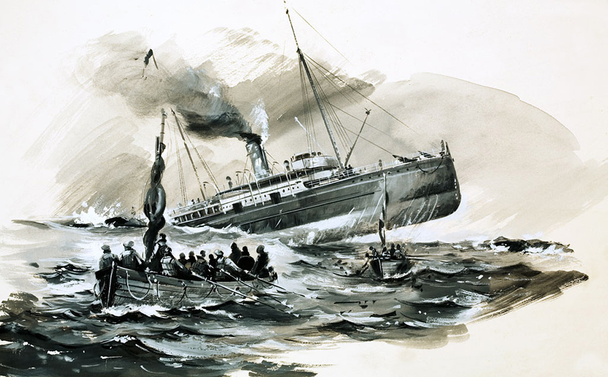 The Sinking of the Steamer Steller in 1899 (Original) art by Graham Coton at The Illustration Art Gallery