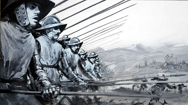The White Company, the mercenary army of Sir John Hawkwood (Original) by Other Military Art (Coton) at The Illustration Art Gallery