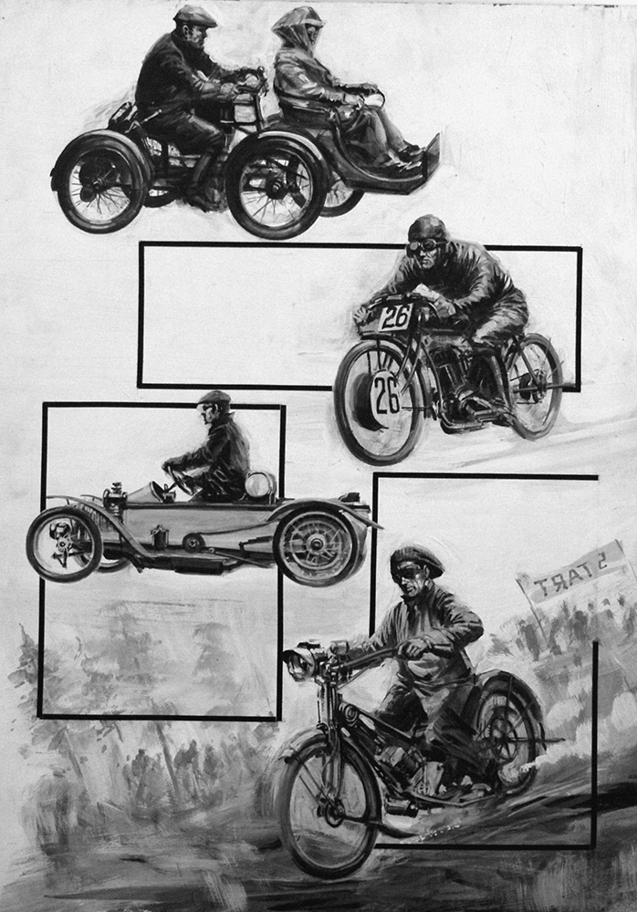 Power on Two Wheels: early motorbikes (Original) art by Graham Coton at The Illustration Art Gallery