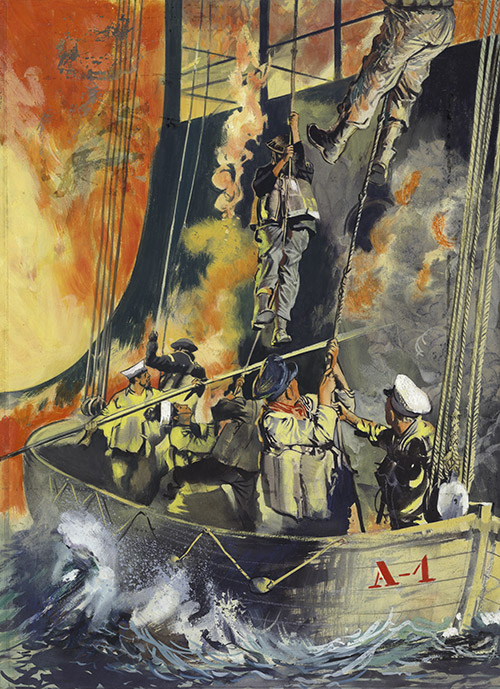 War Picture Library cover #27  'LifeLine' (Original) by Giorgio De Gaspari at The Illustration Art Gallery