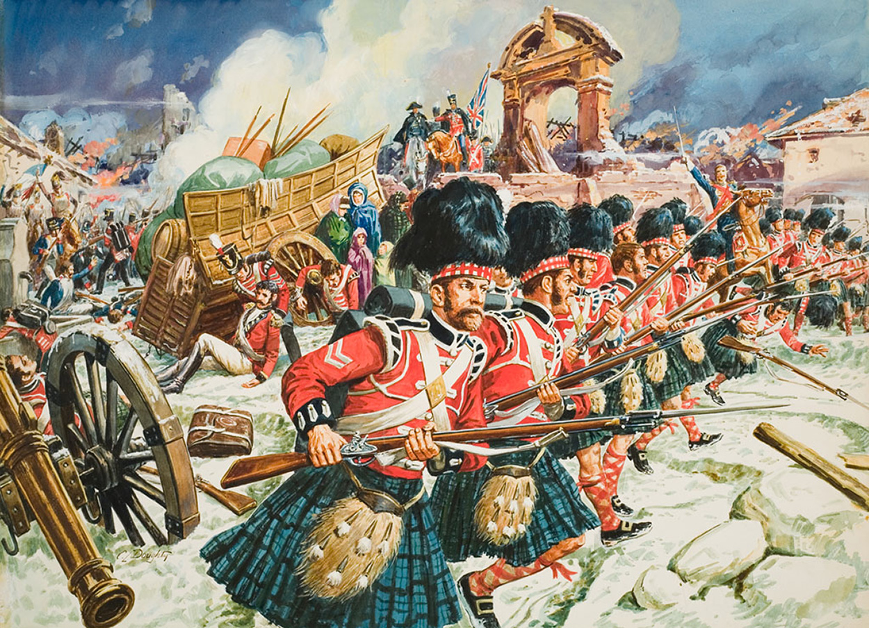 The Defence of Corunna (Original) (Signed) art by British History (Doughty) at The Illustration Art Gallery
