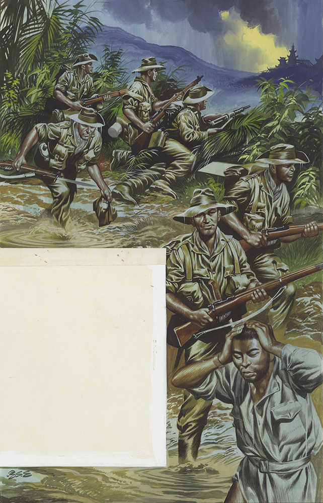 Battle in Burma (Original) (Signed) art by World War II (Ron Embleton) at The Illustration Art Gallery