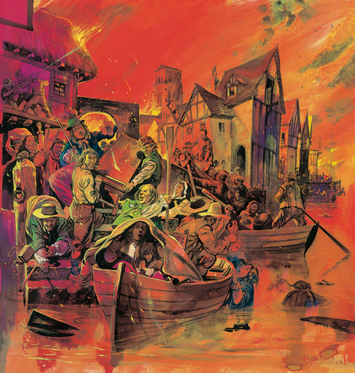 The Great Fire of London (Original) by Gerry Embleton Art at The Illustration Art Gallery
