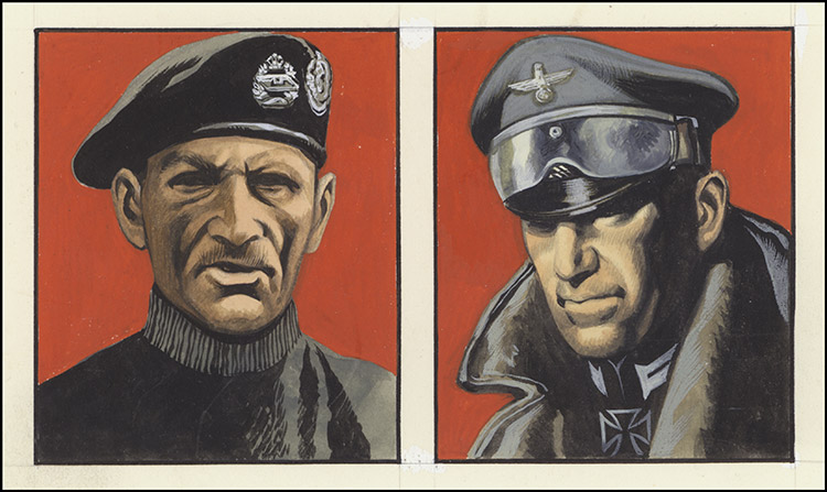 Monty and Rommel Portraits (Original) by World War II (Ron Embleton) at The Illustration Art Gallery