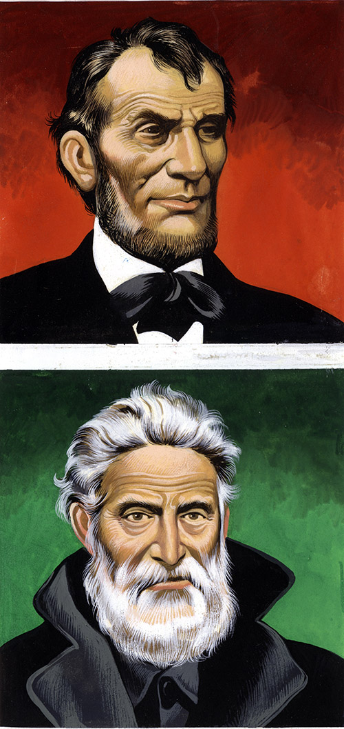 Abraham Lincoln and Gerrit Smith Abolitionists (Original) by The Winning of the West (Ron Embleton) at The Illustration Art Gallery