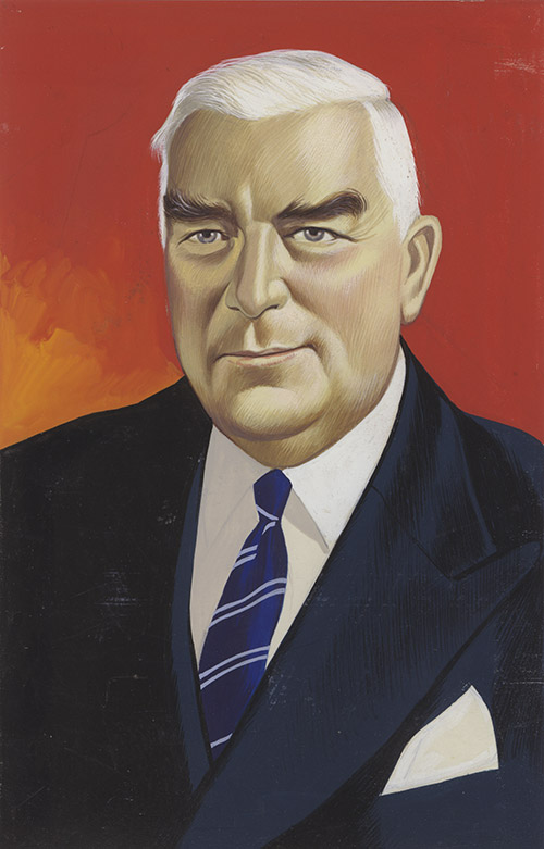 Prime Minister Robert Menzies (Original) by Ron Embleton at The Illustration Art Gallery