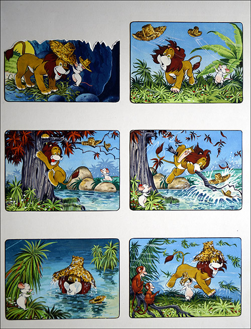 Leo the Friendly Lion: Hat Trouble (Original) by Bert Felstead at The Illustration Art Gallery