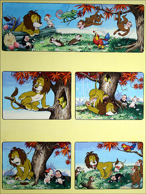 Leo the Friendly Lion: A Tall Tale (Original) by Bert Felstead at The Illustration Art Gallery