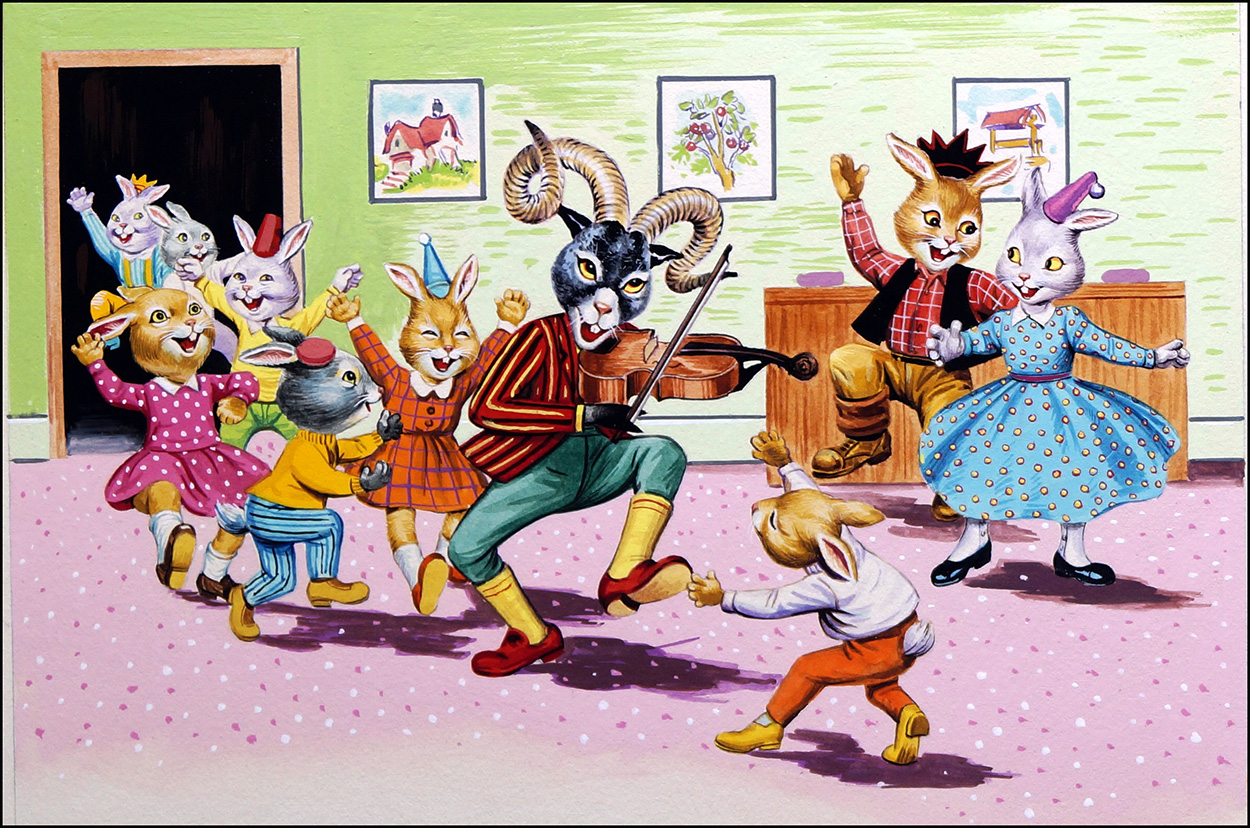 Brer Rabbit: The Fiddler Calls The Tune (Original) art by Henry Fox at The Illustration Art Gallery