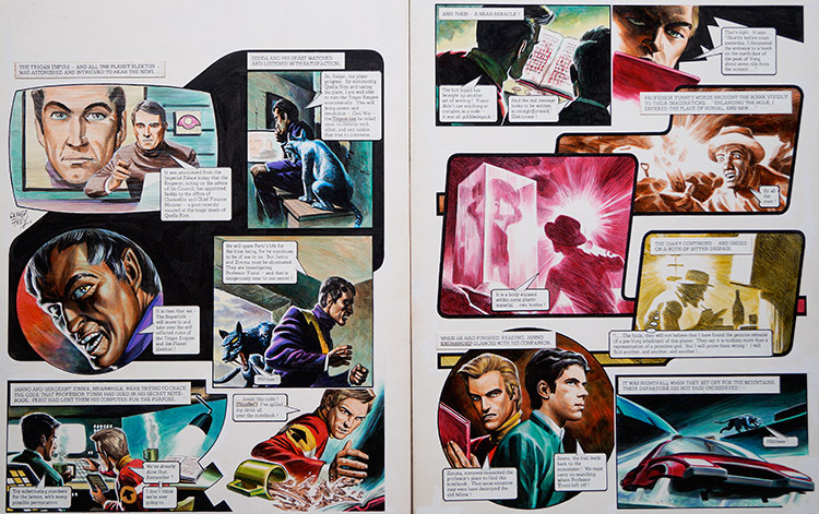 Professor Yunni's Discovery from 'Sedda's Plot' (TWO pages) (Originals) (Signed) by The Trigan Empire (Oliver Frey) at The Illustration Art Gallery