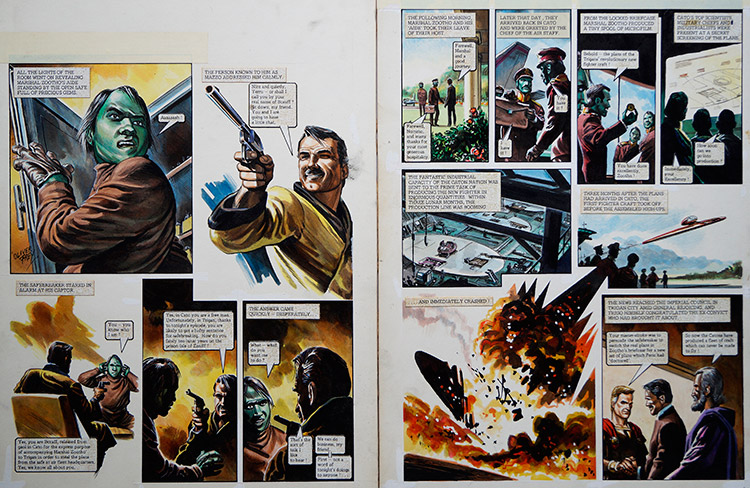 Secret Plans from 'The Digger' (TWO pages) (Originals) (Signed) by The Trigan Empire (Oliver Frey) at The Illustration Art Gallery
