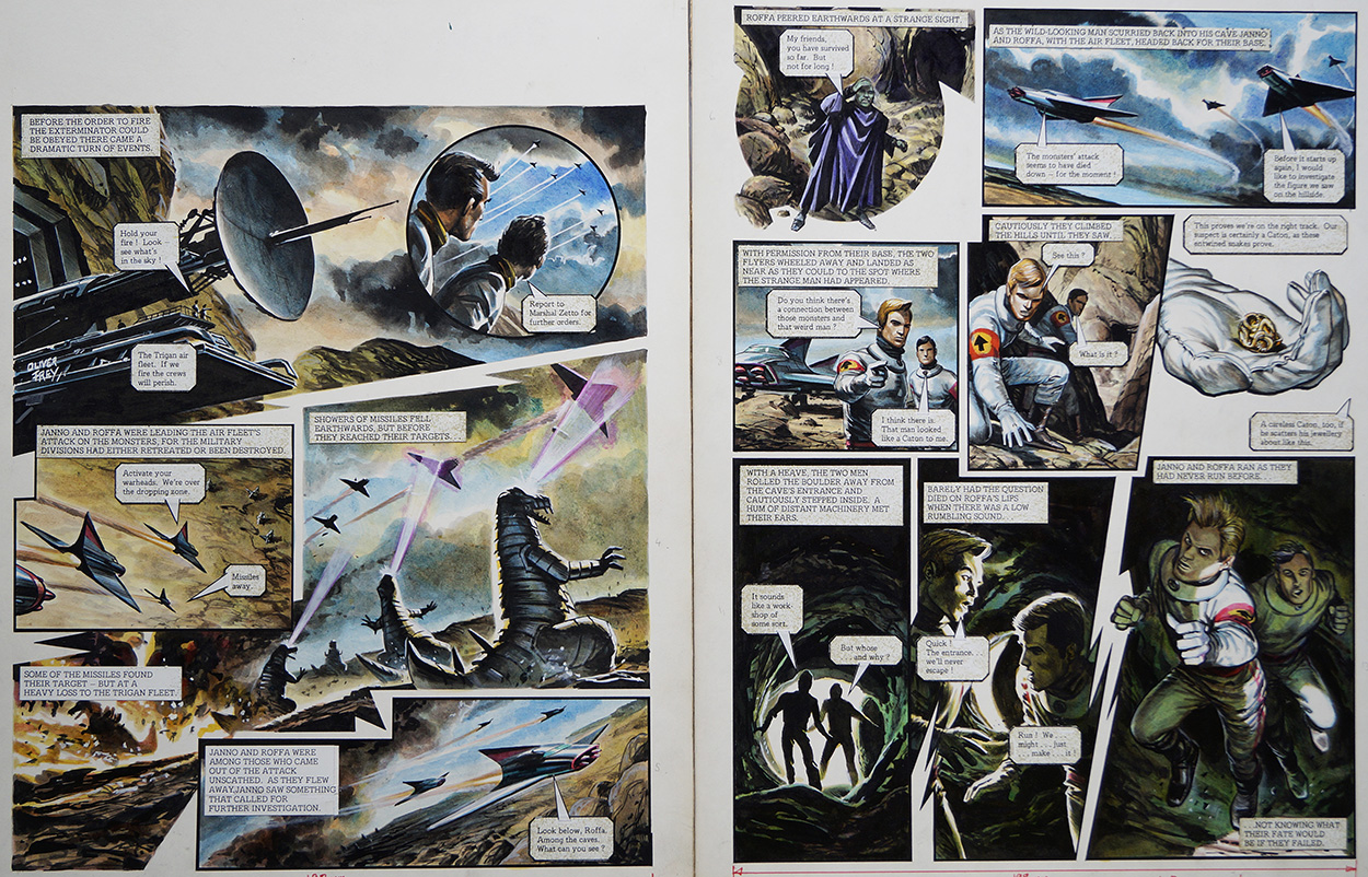 Heavy Losses from 'The Monsters of Caton' (TWO pages) (Originals) (Signed) art by The Trigan Empire (Oliver Frey) at The Illustration Art Gallery