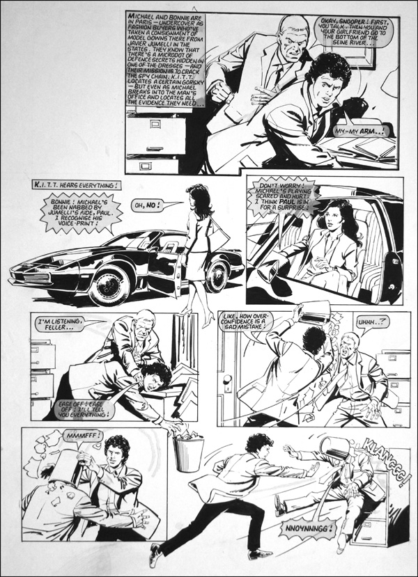 Knight Rider - KITT Hears Everything (TWO pages) (Originals) by Phil Gascoine Art at The Illustration Art Gallery