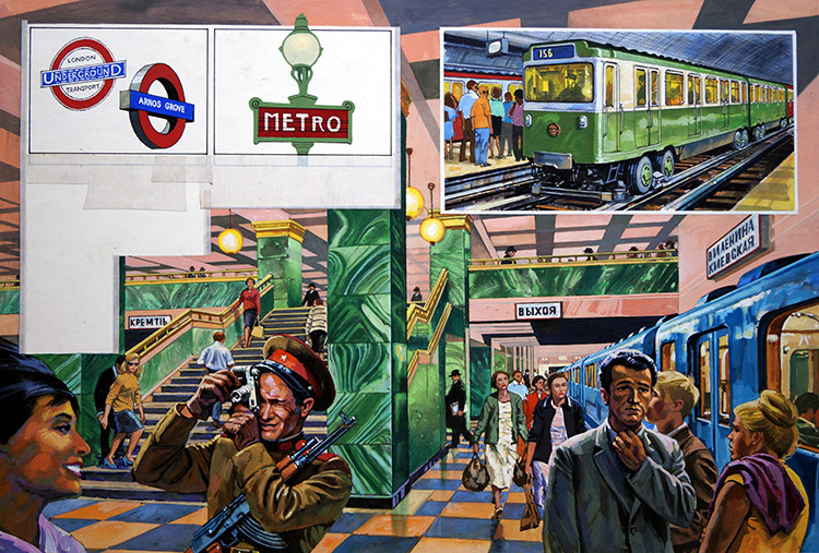 The World Goes Underground (Original) by Harry Green Art at The Illustration Art Gallery