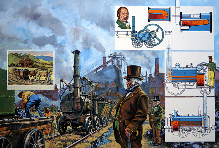 The Iron Horse Is Born (Original) by Harry Green at The Illustration Art Gallery