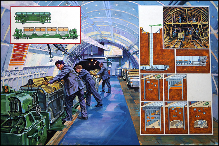 London's Underground Mail Trains (Original) by Harry Green Art at The Illustration Art Gallery