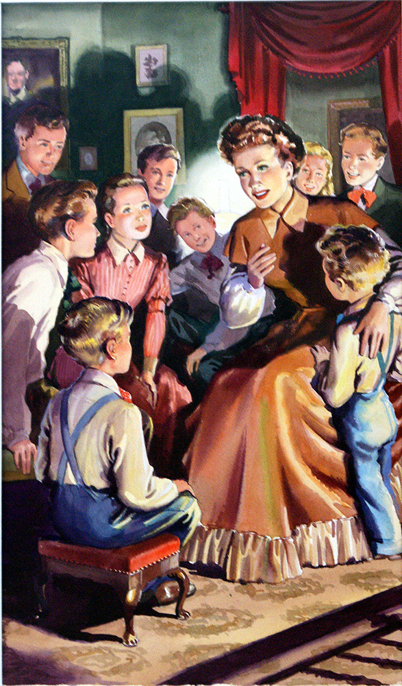 Little Men Aunt Jo Tells a Tale (Original) (Signed) art by Jack Hardee at The Illustration Art Gallery