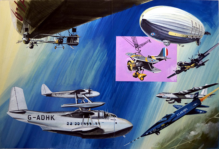 Aerial Aircraft Carriers (Original) by Air (Wilf Hardy) at The Illustration Art Gallery