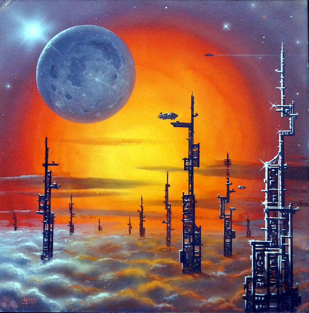 SkyTowers Album cover art (Original) (Signed) art by David A Hardy Art at The Illustration Art Gallery