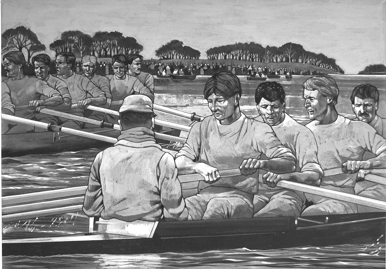 Boat Race Oxford Vs Cambridge (Original) art by Richard Hook Art at The Illustration Art Gallery